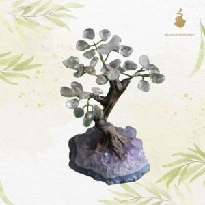 Arbre de vie cristal de roche support améthyste