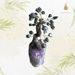 Arbre de vie hématite support améthyste