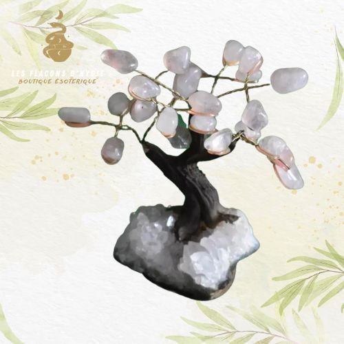 Arbre de vie quartz rose support quartz