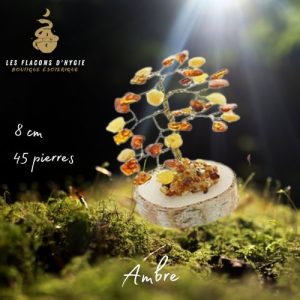 Arbre du bonheur ambre mixte 8 cm 45 pierres