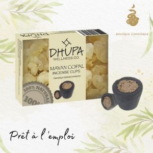 Boîte dhupa d'encens naturel copal avec 6 tasses