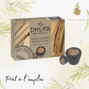 Boîte dhupa d'encens naturel palo santo avec 6 tasses