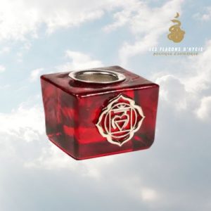 Bougeoir en verre rouge 1er chakra
