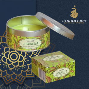 Bougie à la cire de soja dans boîte en etain goloka - citronnelle