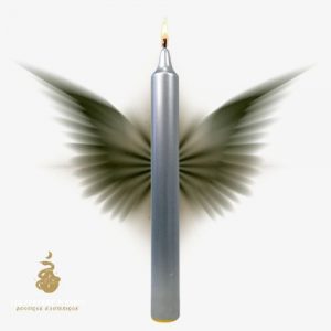 Bougie chandelle teintée masse - coloris argent