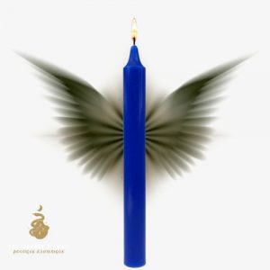 Bougie chandelle teintée masse - coloris bleu