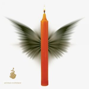 Bougie chandelle teintée masse - coloris orange