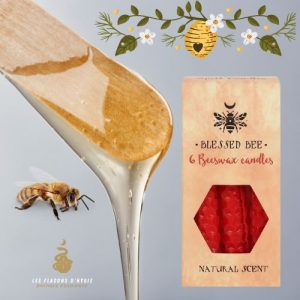 Bougie magique en cire d'abeille "rouge" lot de 6 blessed bee