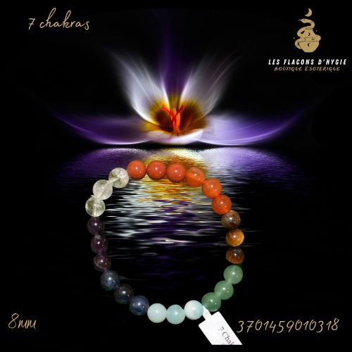 Bracelet b 08mm 7 chakras ab