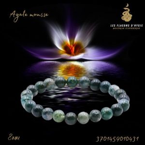 Bracelet b 08mm agate mousse ab