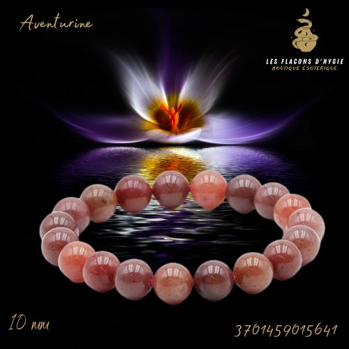 Bracelet b 10mm aventurine rouge ab
