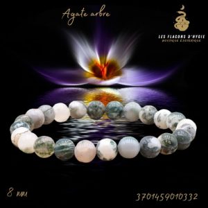 Bracelet b 08mm agate arbre ab
