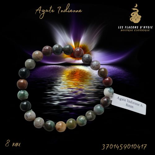 Bracelet b 08mm agate indienne a