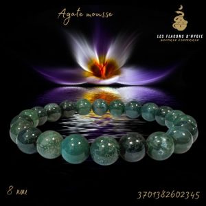 Bracelet b 08mm agate mousse a