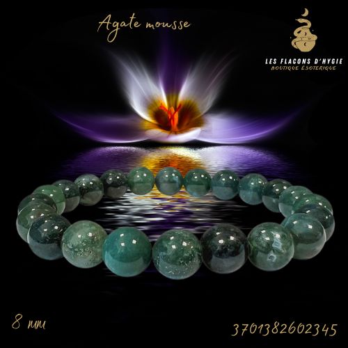 Bracelet b 08mm agate mousse a