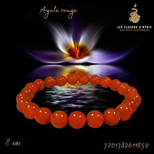 Bracelet b 08mm agate rouge a