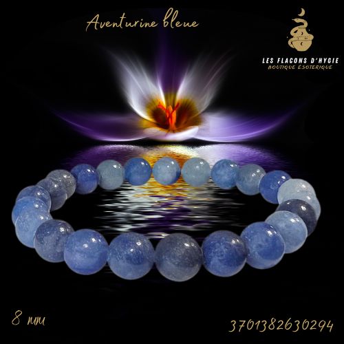 Bracelet b 08mm aventurine bleue a