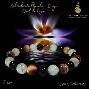 Bracelet b 08mm labradorite oeil de tigre onyx