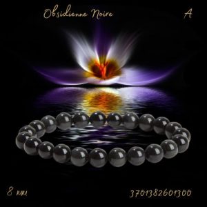 Bracelet b 08mm Obsidienne noire A