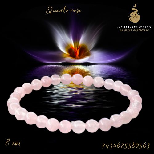 Bracelet b 08mm Quartz rose