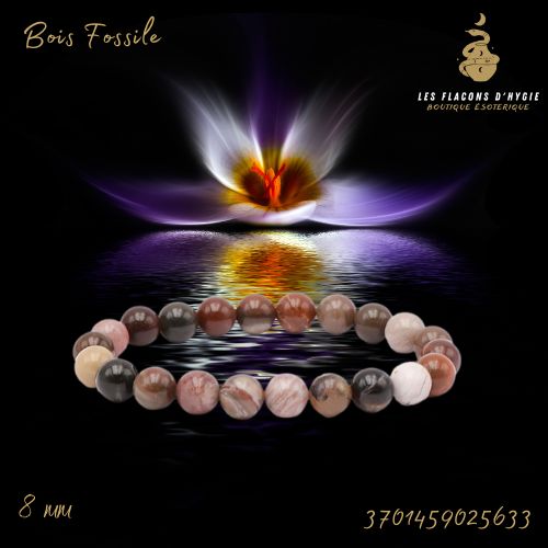 Bracelet b 08mm bois fossilisé a