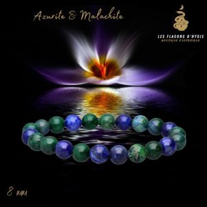 Bracelet b 08mm azurite et malachite stabilisé