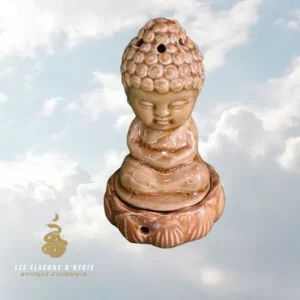 Porte encens céramique bouddha - marron