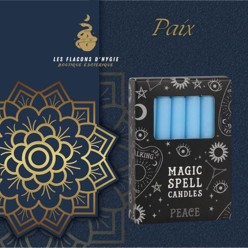 Bougies magic spell bleu clair paix