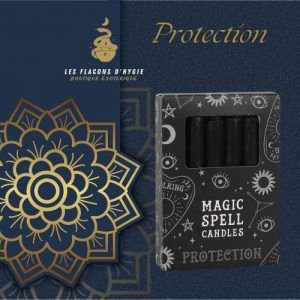 Coffret 12 mini bougies chandelles noires "protection" magic spell