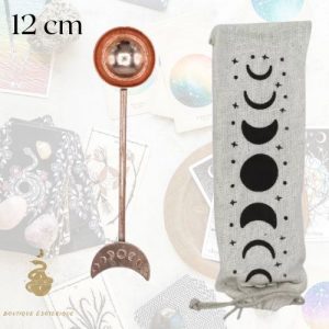 Cuillère croissant de lune en cuivre avec sac