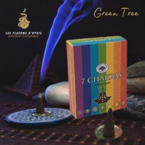 Encens green tree 7 chakras cones