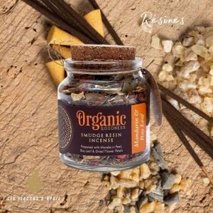 Encens resine smudge mandarine et feuille de laurier
