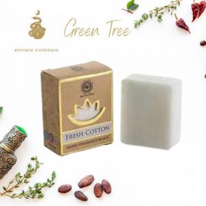 Carré de cire ambre et coton fondant green tree