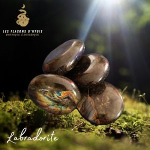 Galet labradorite noire