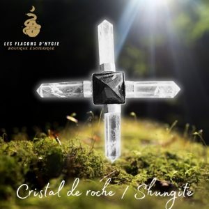 Générateur en pyramide de shungite et de cristal de roche