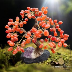 Grand arbre de vie cornaline support améthyste