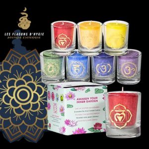 Lot de 7 bougies votives parfumées 7 chakras