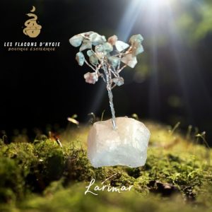 Mini arbre de vie larimar support quartz