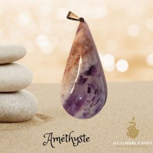 Pendentif amethyste goute chevron