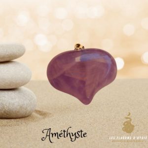 Pendentif amethyste cœur bombe
