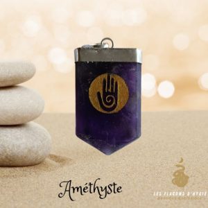 Pendentif améthyste fanion main hopi