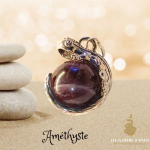 Pendentif amethyste lezard