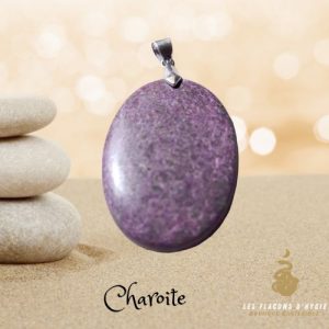 Pendentif charoite ovale