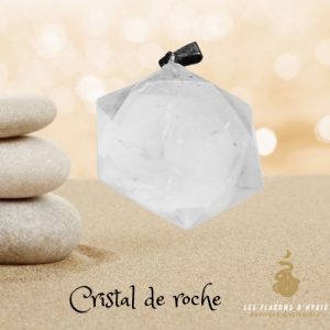 Pendentif cristal de roche héxagonal
