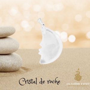 Pendentif lune cristal de roche
