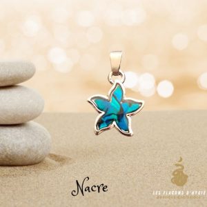 Pendentif nacre bleue etoile