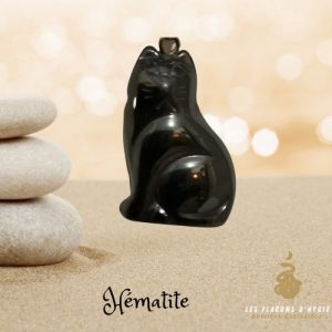 Pendentif hématite chat