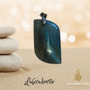 Pendentif labradorite forme-s vert-bleu