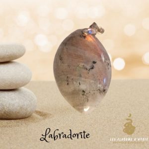Pendentif labradorite marquise rose