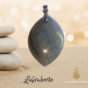 Pendentif labradorite marquise verte